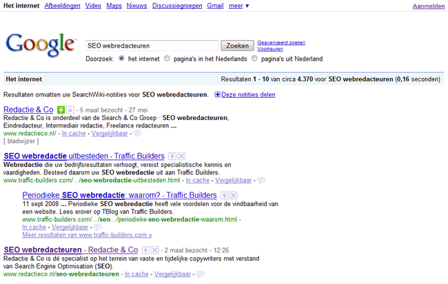 screenshot Google
